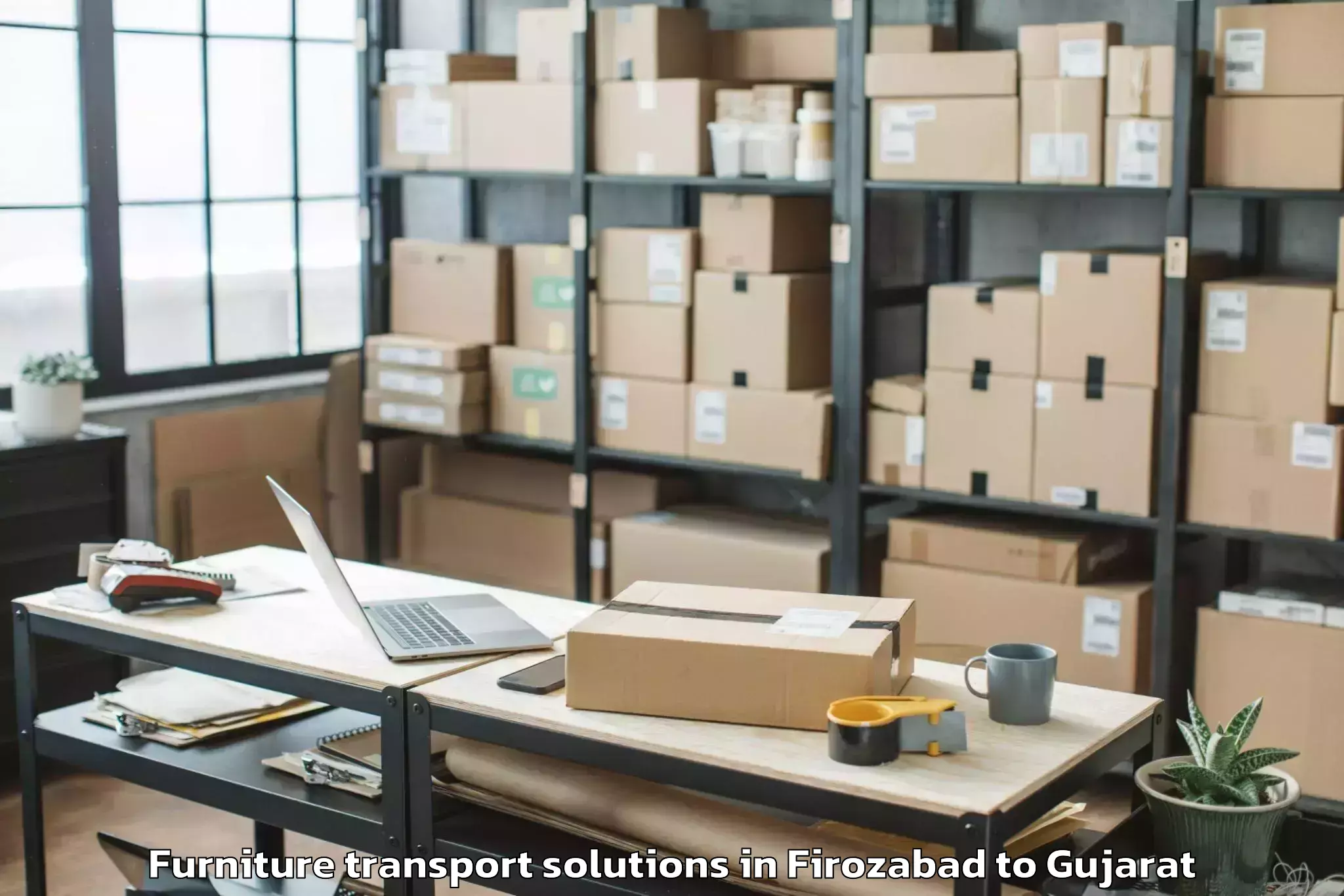 Expert Firozabad to Vadgam Furniture Transport Solutions